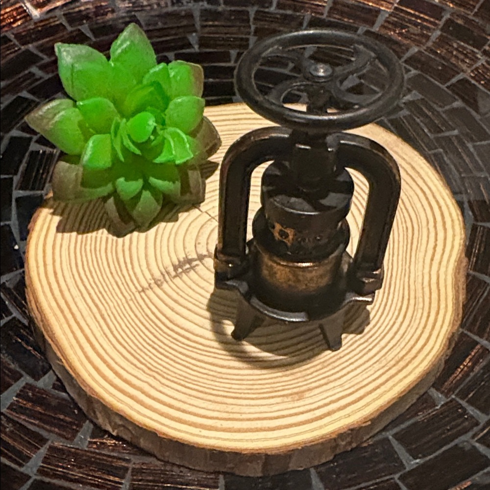 Vintage die cast pencil sharpener miniature fruit press figurine